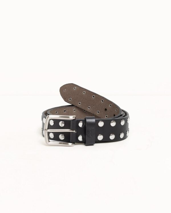 Stüssy 8 Ball Studded Leather Belt Black