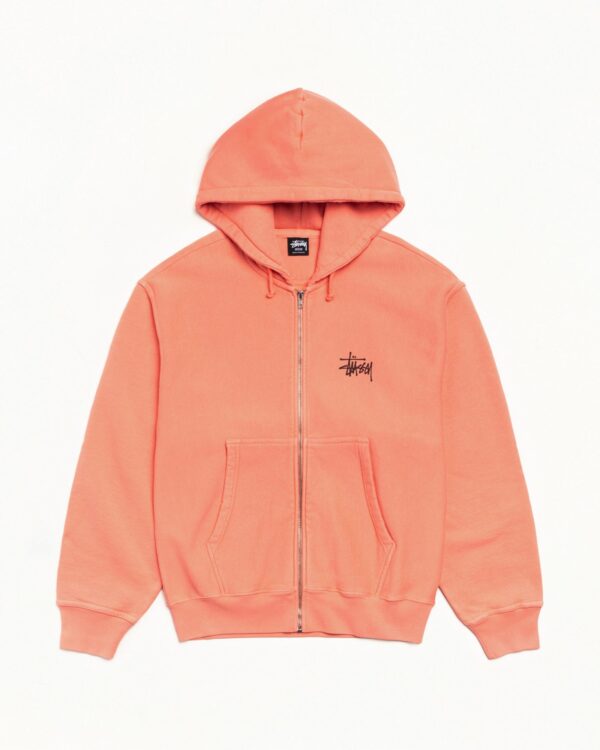 Stüssy Basic Zip Hoodie Sherbert