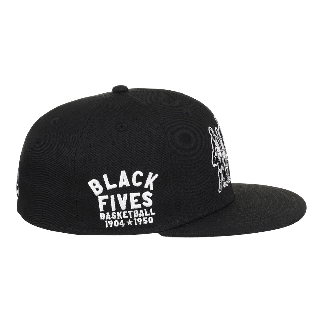 21749825_03.jpg Ebbets Field Flannels Black Fives Fitted Ballcap Navy