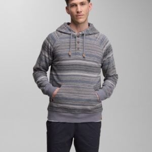 tentree Woodrow Organic Cotton Hoodie Meteorite Black Stripe