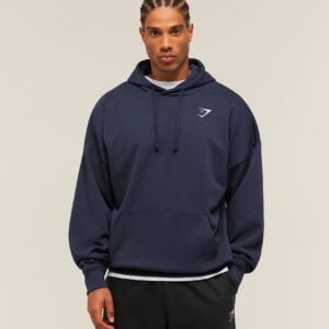 Gymshark Crest Oversized Hoodie Heavy Blue