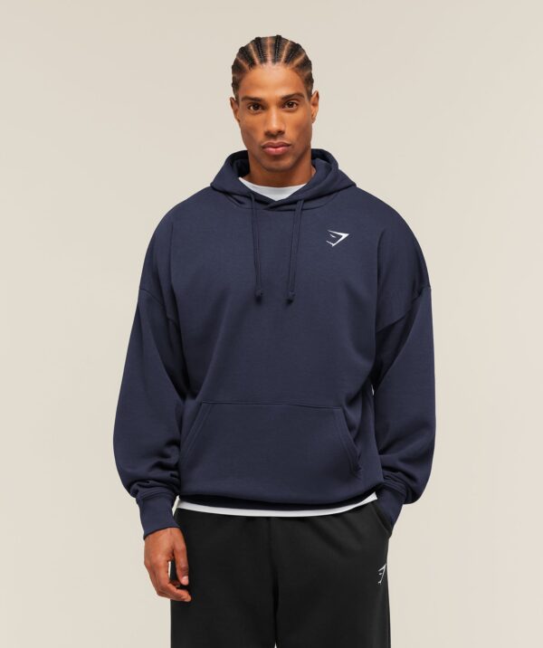 Gymshark Crest Oversized Hoodie Heavy Blue