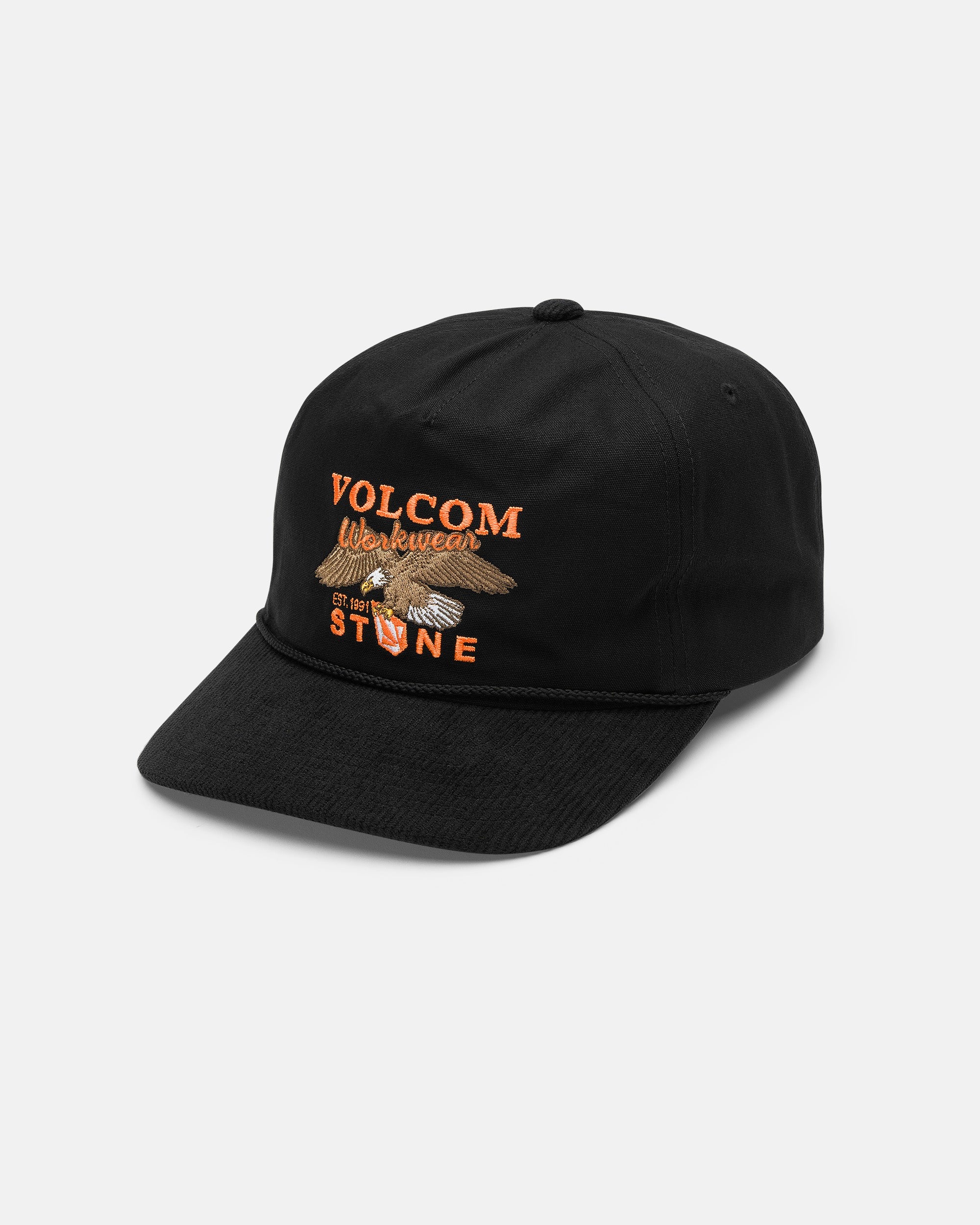 D5532605_BLK_A_1.jpg Volcom Stone Talon Workwear 5-Panel Hat Black
