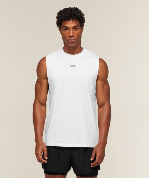 Gymshark Running Boxy Tank White