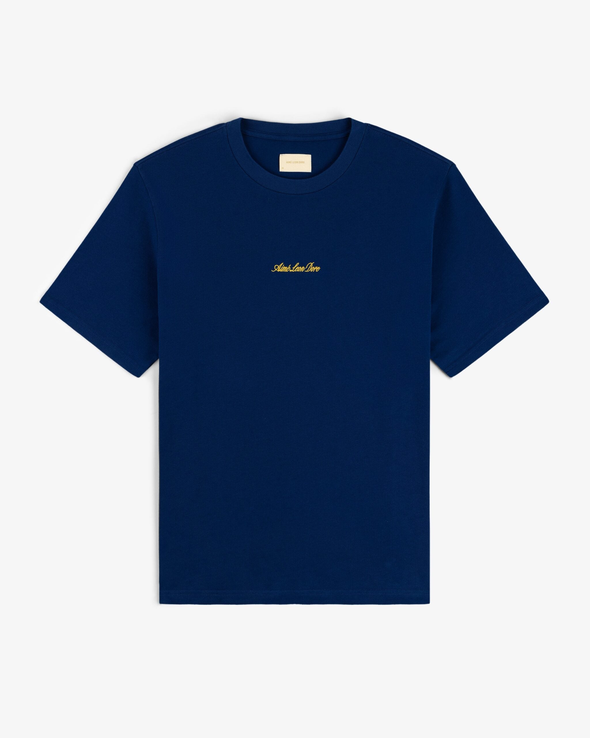 SS26CT036_NAVYPEONY_1.jpg Aimé Leon Dore Embroidered Logo Tee Navy Peony