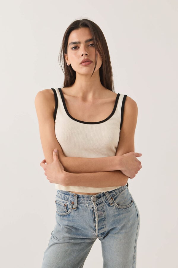 Brixton Ringer Organic Cotton A-Tank Off White / Black